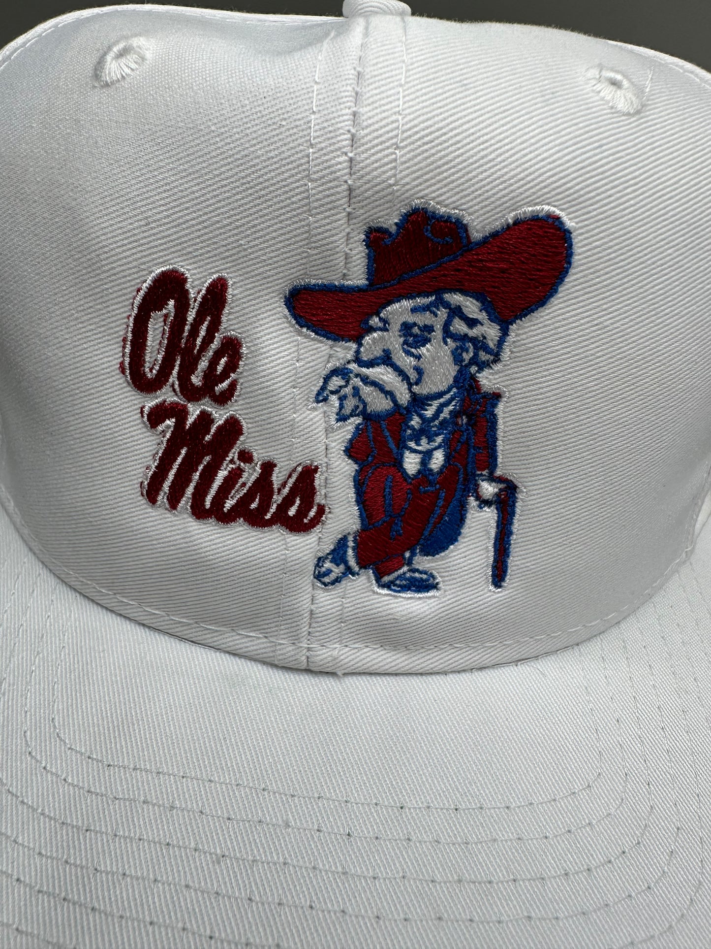 Vintage Ole Miss Rebels White Snapback