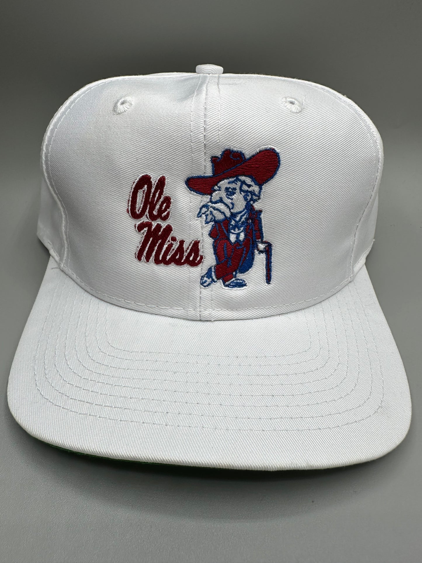Vintage Ole Miss Rebels White Snapback